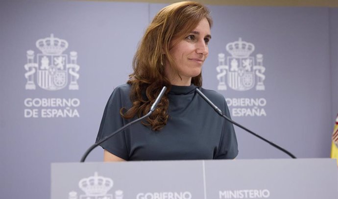 La ministra de Sanidad, Mónica García, ofrece una rueda de prensa, en el Ministerio de Sanidad, a 22 de marzo de 2024, en Madrid (España). 