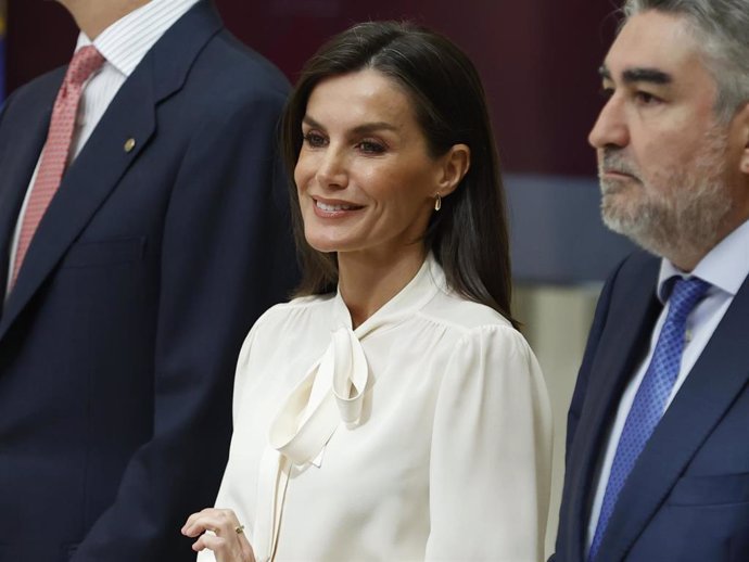 La Reina Letizia, durante la entrega de los Premios Nacionales del Deporte 2022 en el Palacio de El Pardo