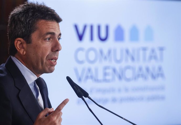 El presidente de la Generalitat, Carlos Mazón, presenta el Plan de Vivienda 'Vive Comunitat Valenciana'