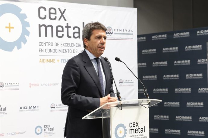El president de la Generalitat, Carlos Mazón, asiste a la inauguración del Centro de Excelencia en Conocimiento del Metal
