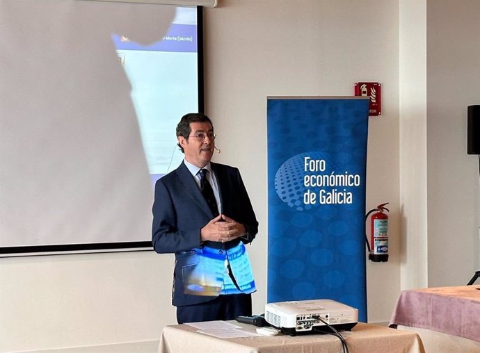 El presidente de la CEOE, Antonio Garamendi, en la reunión del Foro Económico de Galicia