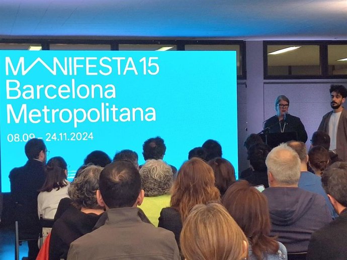 Rueda de prensa de la bienal Manifesta 15 en su sede, la antigua Editorial Gustavo Gili