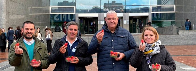 UPA lleva a Bruselas la campaña 'Yo Como Fresas de Huelva porque son sanas, seguras y sostenibles'.