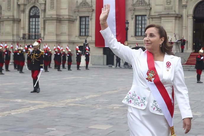 Archivo - La presidenta de Perú, Dina Boluarte