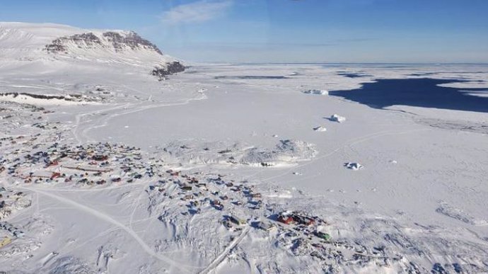 Hielo marino en la Bahía de Disko, Groenlandia