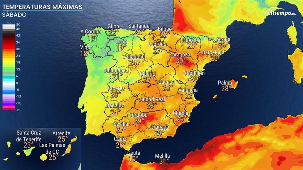 La calima se extenderá mañana por España en un fin de semana con 30C y lluvias de barro, según eltiempo.Es.