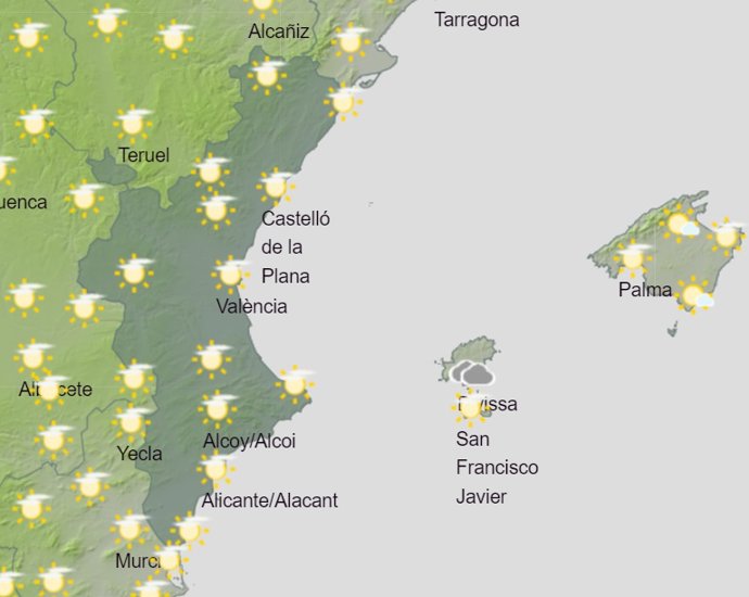 Predicció de l'Agència Estatal de Meteorologia (Aemet) per a aquest divendres 5 d'abril del 2024