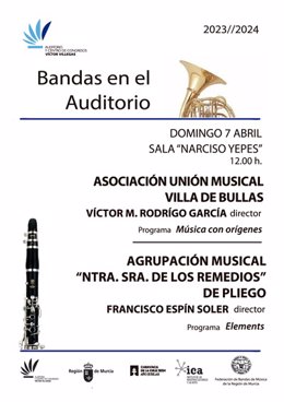 Cartel del concierto de este domingo del ciclo ‘Bandas en el Auditorio’