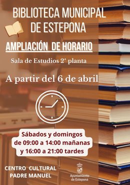 La biblioteca municipal de Estepona estará abierta sábados y domingos para la preparación de exámenes