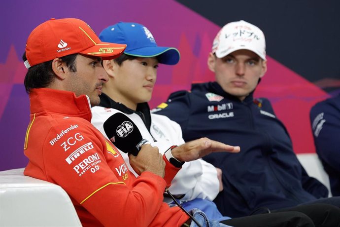 El piloto español Carlos Sainz (Ferrari), en rueda de prensa en el GP de Japón 2024. 
