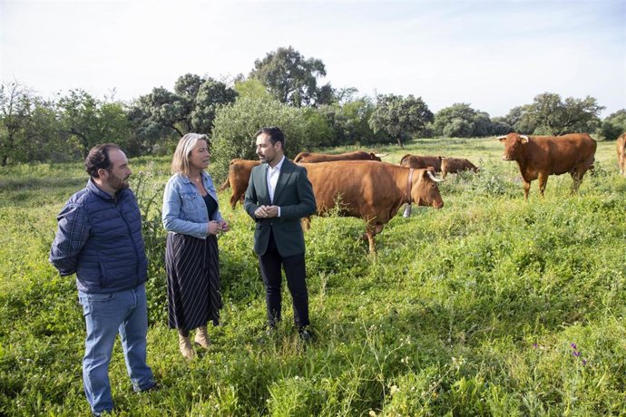 El presidente de Iprodeco y vicepresidente tercero de la institución provincial, Félix Romero (dcha.), en la presentación del I Congreso Nacional de Ganadería Extensiva.
