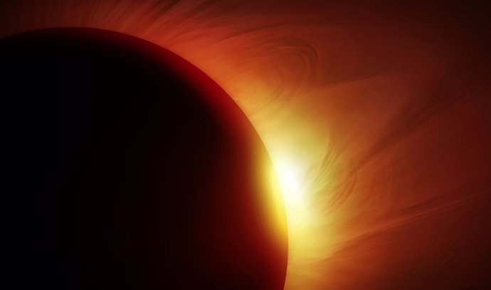 08 April 2024, Mexico, Mazatlan: A total solar eclipse of the sun over Mazatlan. Photo: Eduardo Resendiz/dpa