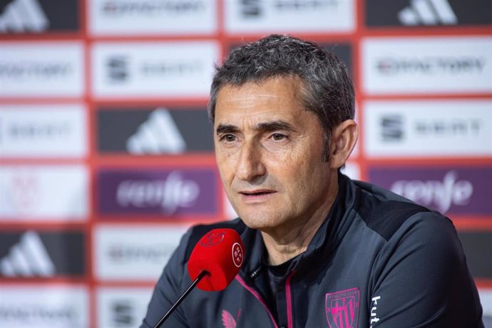 Ernesto Valverde, entrenador del Athletic Club durante la rueda de prensa previa a la final de la Copa del Rey 2024.