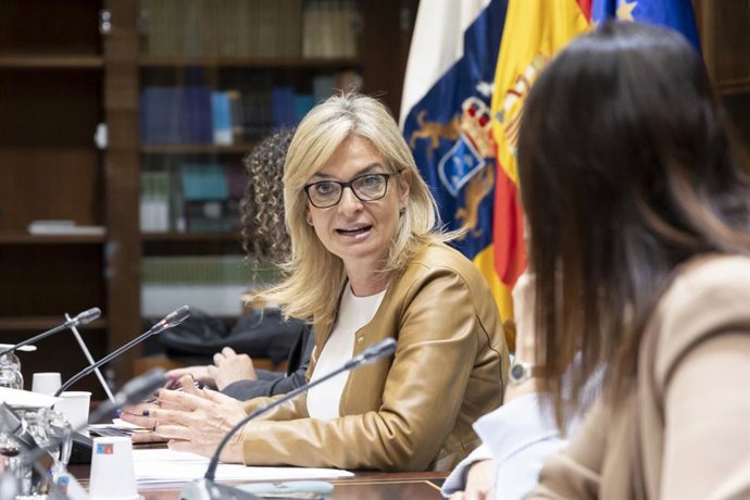 La consejera canaria de Sanidad, Esther Monzón, en una foto de archivo durante una comisión de discapacidad