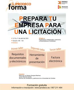 Cartel del ciclo de talleres 'Prepara tu empresa para una licitación'