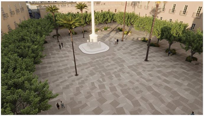 Archivo - Diseño de la urbanización de la Plaza Vieja con arbolado y 'El Pingurucho'.