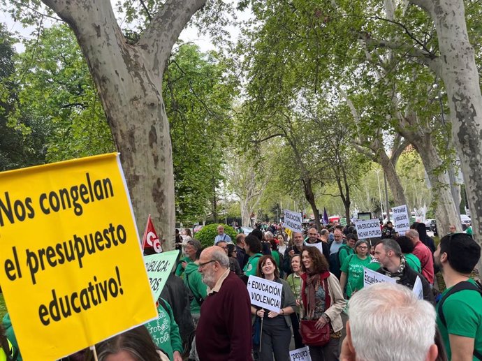 Concentración por la educación pública en Madrid.