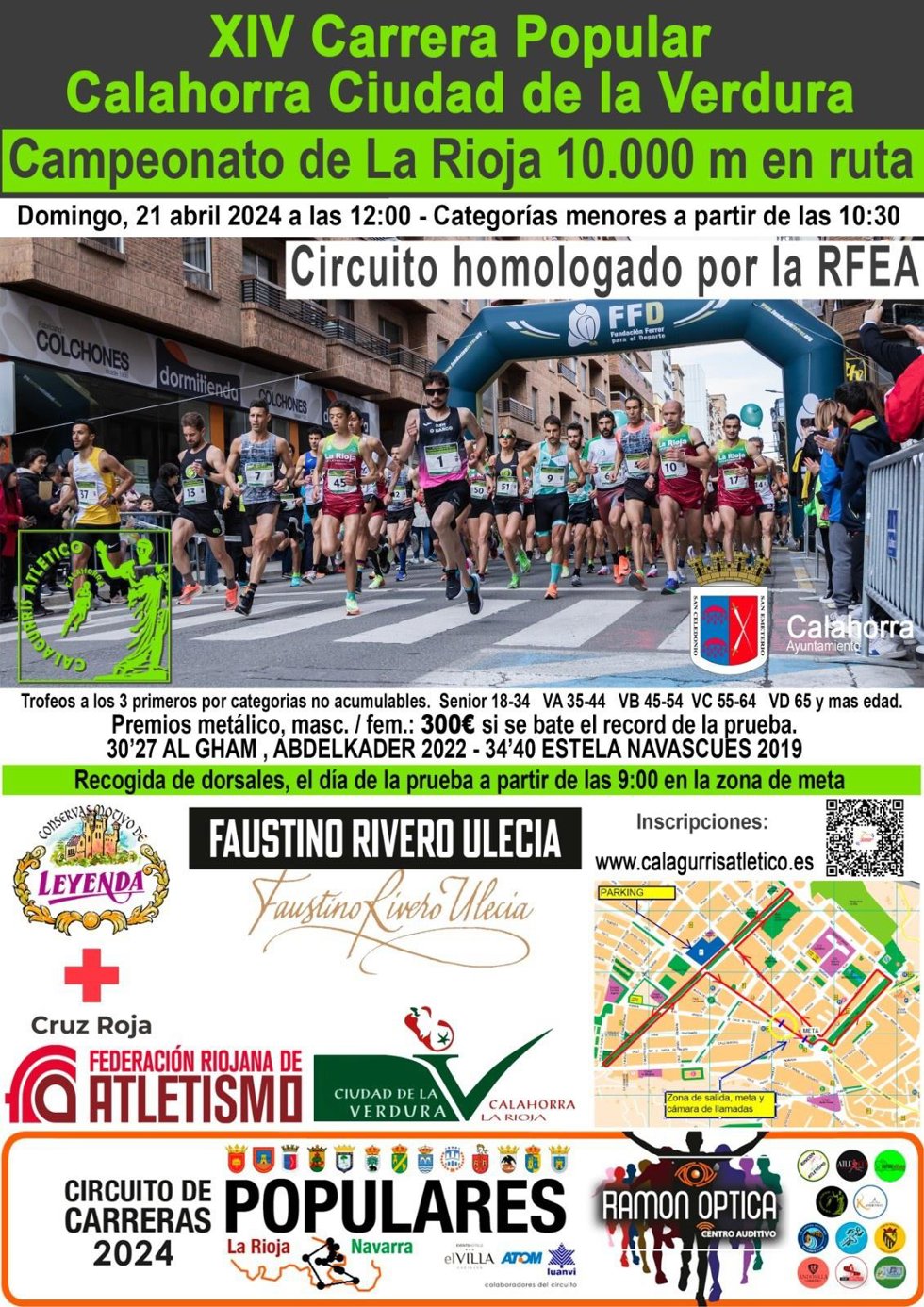 La XIV Carrera popular Ciudad de la Verdura se celebra el 21 de abril en Calahorra