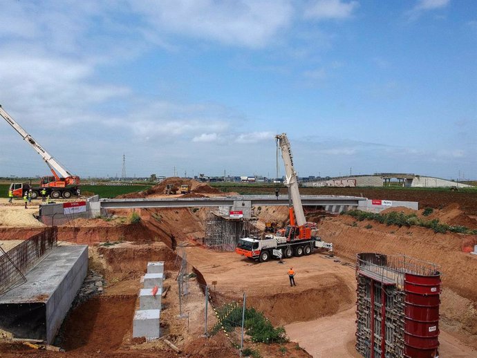 Imagen de archivo de las obras del ramal técnico de la línea 3 del Metro de Sevilla.