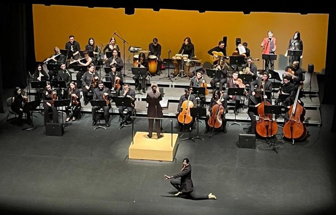 Una de las actuaciones de la OSFE, que respalda a la Cátedra Internacional de Flameno Sinfónico.