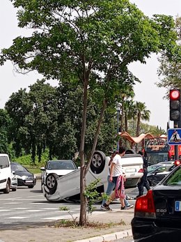 Imagen del coche siniestrado