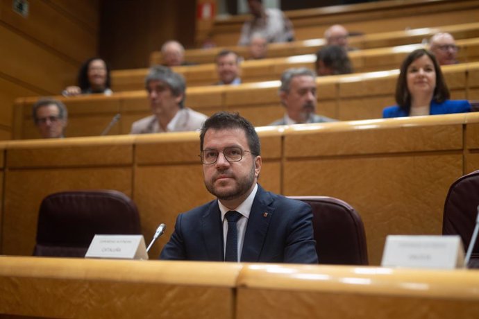 El president de la Generalitat, Pere Aragonès, al Senat