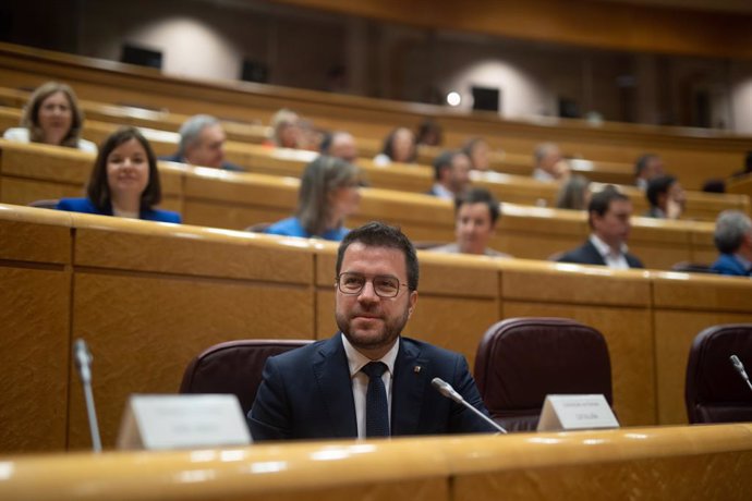 El president de la Generalitat, Pere Aragonès, al Senat