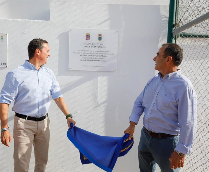 El presidente de la Diputación, Javier Aureliano Garcia, en La Mojonera (Almería)