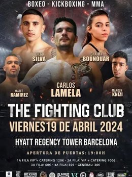 Cartel promocional del 'The Fighting Club' que reunirá boxeo, kickboxing, muaythay y MMA el 19 de abril en Barcelona