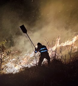 Extinción de un incendio en Cantabria