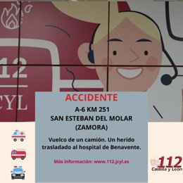 Gráfico elaborado por el 112 con datos sobre el accidente del camión en la A-6