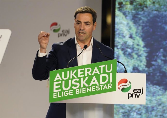 El candidato a Lehendakari y cabeza de lista del PNV por Bizkaia, Imanol Pradales