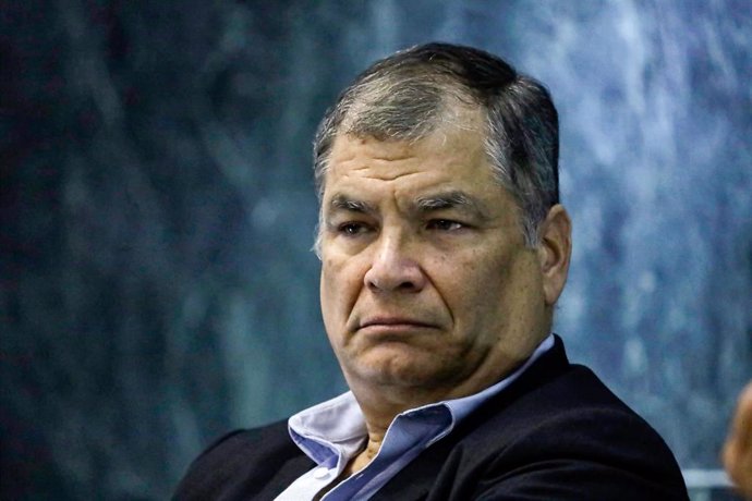Archivo - El expresidente de Ecuador Rafael Correa durante un acto en Ciudad de México, México (archivo)