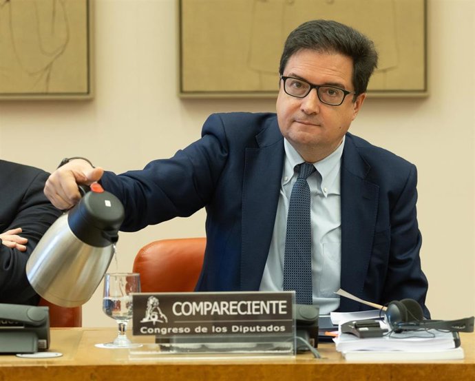 El director del Gabinete del Presidente del Gobierno y diputado del PSOE, Óscar López Águeda, durante la Comisión Mixta de Seguridad Nacional, en el Congreso de los Diputados