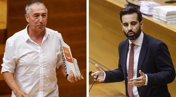Los síndics de Compromís y PSPV en Les Corts Valencianes, Joan Baldoví (izq.) y José Muñoz (dcha.)