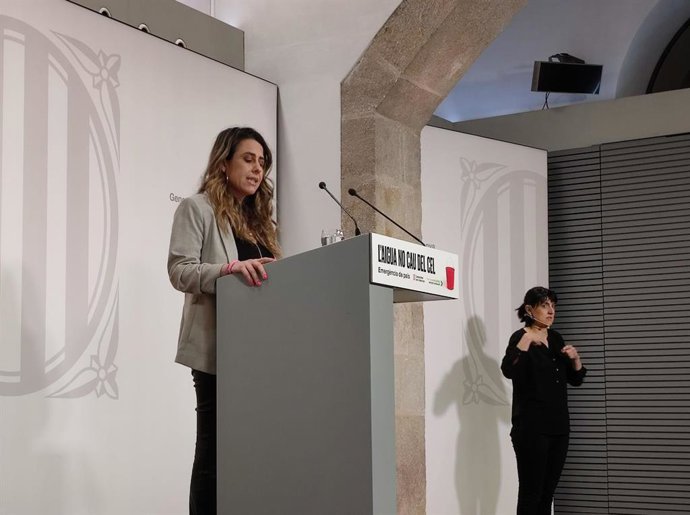 La portavoz del Govern, Patrícia Plaja, en rueda de prensa