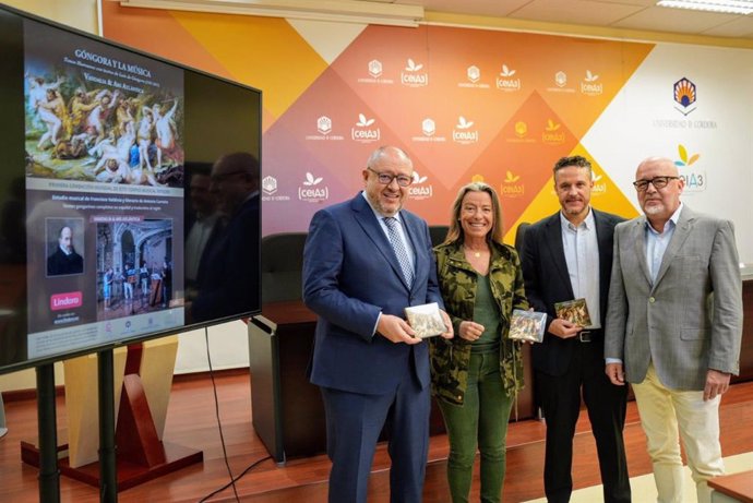 (Desde Izda.) Torralbo, Albás, Muñoz Y Roses, En La Presentación De Góngora Y La Música'.