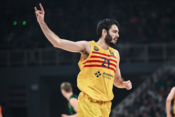 Alex Abrines of FC Barcelona during the Turkish Airlines EuroLeague basketball match between Panathinaikos AKTOR Athens and FC Barcelona on March 22, 2024 at Oaka Altion Arena in Athens, Greece - Photo Stefanos Kyriazis / LiveMedia / DPPI