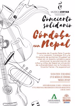 Cartel del concierto solidario 'Córdoba con Nepal'.