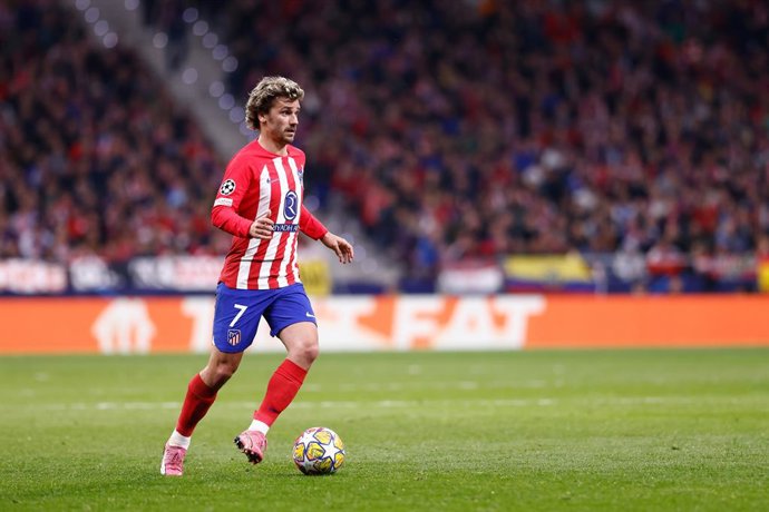 Antoine Griezmann of Atletico de Madrid in action during the UEFA Champions League, Round of 16, football match played between Atletico de Madrid and FC Internazionale Milano at Civitas Metropolitano stadium on March 13, 2024, in Madrid, Spain.