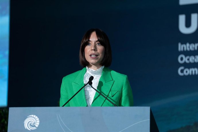 La ministra de Ciencia, Innovación y Universidades, Diana Morant, en la Conferencia del Decenio del Océano