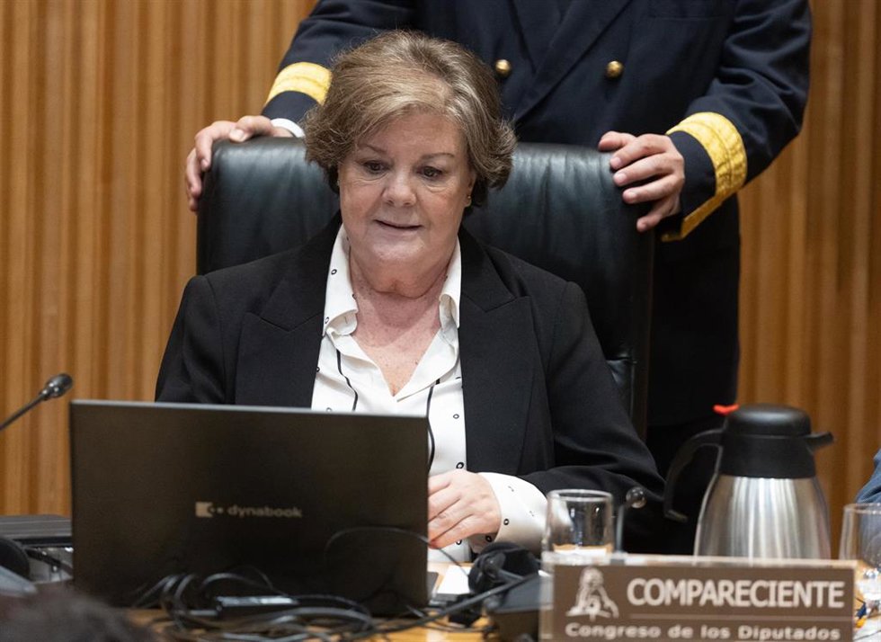 La presidenta del Tribunal de Cuentas, Enriqueta Chicano Jávega, comparece durante una Comisión Mixta, en el Congreso.