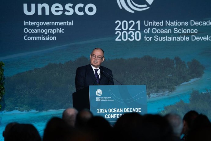 El primer ministro de Cook Islands, Marc Brown, en la Conferencia del Decenio del Oceáno