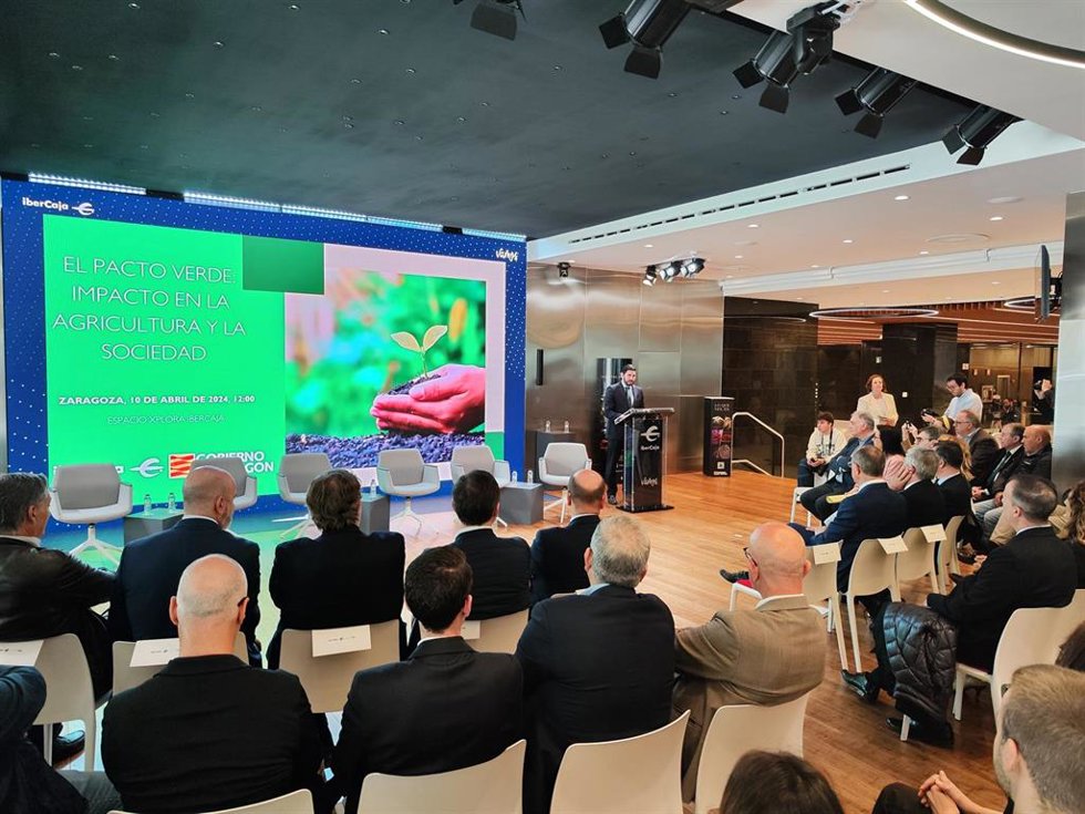 Foro 'El Pacto Verde: Impacto en la agricultura y la sociedad' que se ha celebrado en el Espacio Xplora de Ibercaja