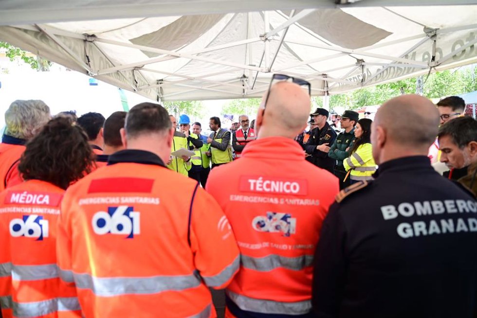 Simulacro de activación del Plan de Emergencia Exterior Herogra, en Albolote (Granada)