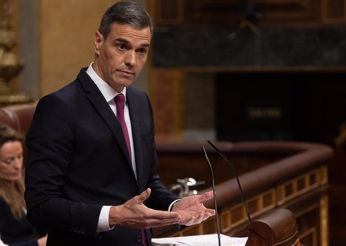 El president del Govern, Pedro Sánchez, intervé durant una sessió plenària, al Congrés dels Diputats