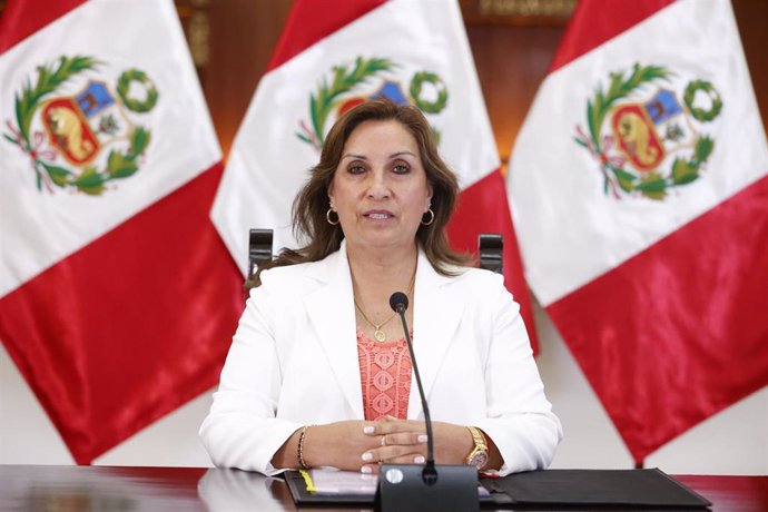 Archivo - La presidenta de Perú, Dina Boluarte