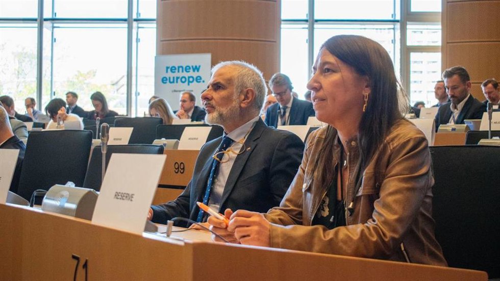 Carrizosa en una reunión de Renew Europe