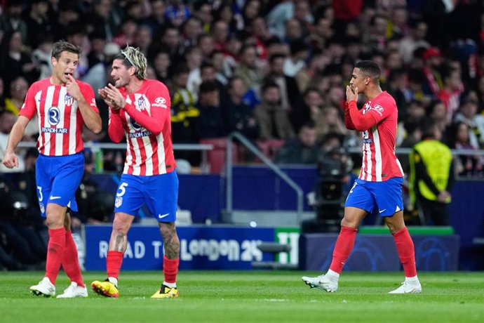 Samuel Lino of Atletico de Madrid celebrates a goal during the UEFA Champions League, Quarter finals, football match played between Atletico de Madrid and Borussia Dortmund at Civitas Metropolitano stadium on April 10, 2024, in Madrid, Spain.