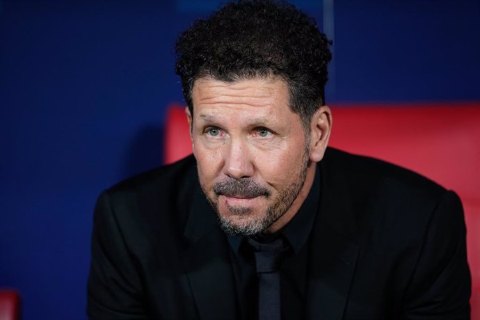 Diego Pablo Simeone, head coach of Atletico de Madrid, looks on during the UEFA Champions League, Quarter finals, football match played between Atletico de Madrid and Borussia Dortmund at Civitas Metropolitano stadium on April 10, 2024, in Madrid, Spain.